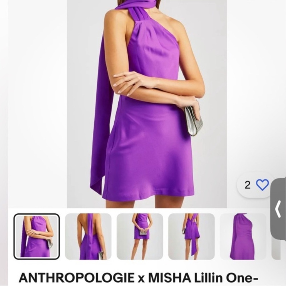 MISHA COLLECTION Purple One-Shoulder Midi Dress